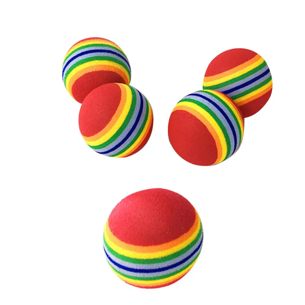 1~8PCS diameter 63mm 2. inch Rainbow EVA Foam Ball Golf Practice Indoor Training Aid Soft Golf Training Ball Child pet toy