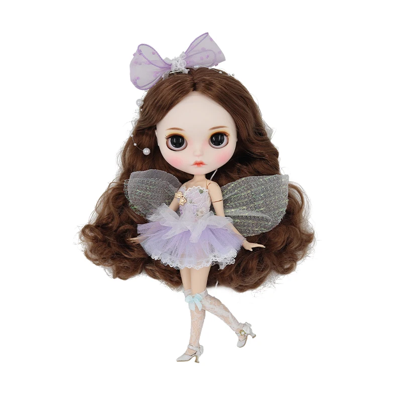 

DBS Blythe Ragdoll Purple Lace Fairy Four Piece Dress azone Lijia ob24 baby clothes Toy girl doll accessories