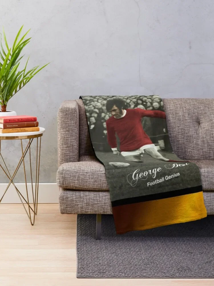 George Best - Football Genius Gooi Deken Toeristische Grappige Cadeau Anime Thermiek Voor Reisdekens