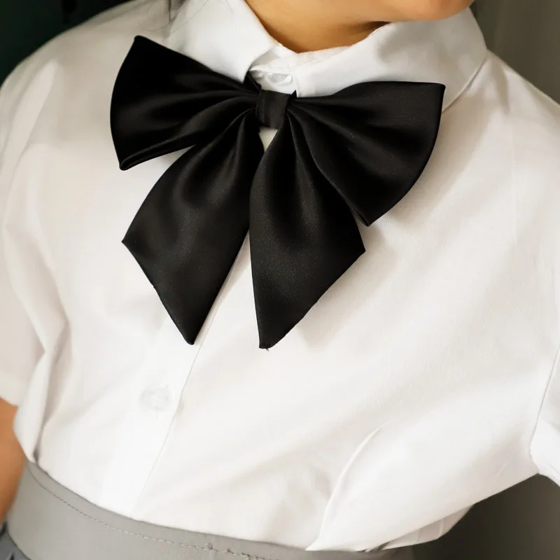 Solid Color Black Red Butterfly Knot For Women College Student Uniform Shirts Bowtie Ladies Girl School Sailor Suit Bowknot Gift