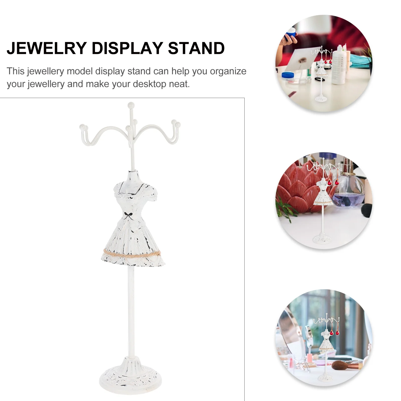 

Jewelry Rack Necklace Stand Iron Mannequin Display Holder for