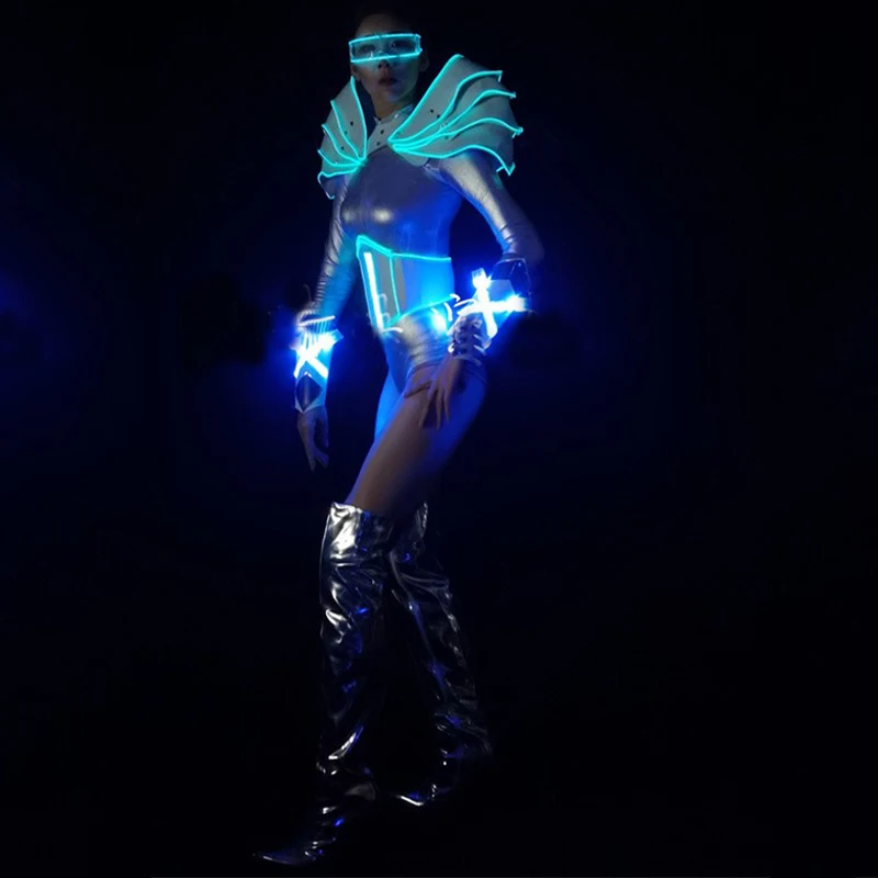 LED Light Suit  Singer  Party  Show Nightclub Dj Ds Pole Dance Music festival outfit women  Gogo Costume