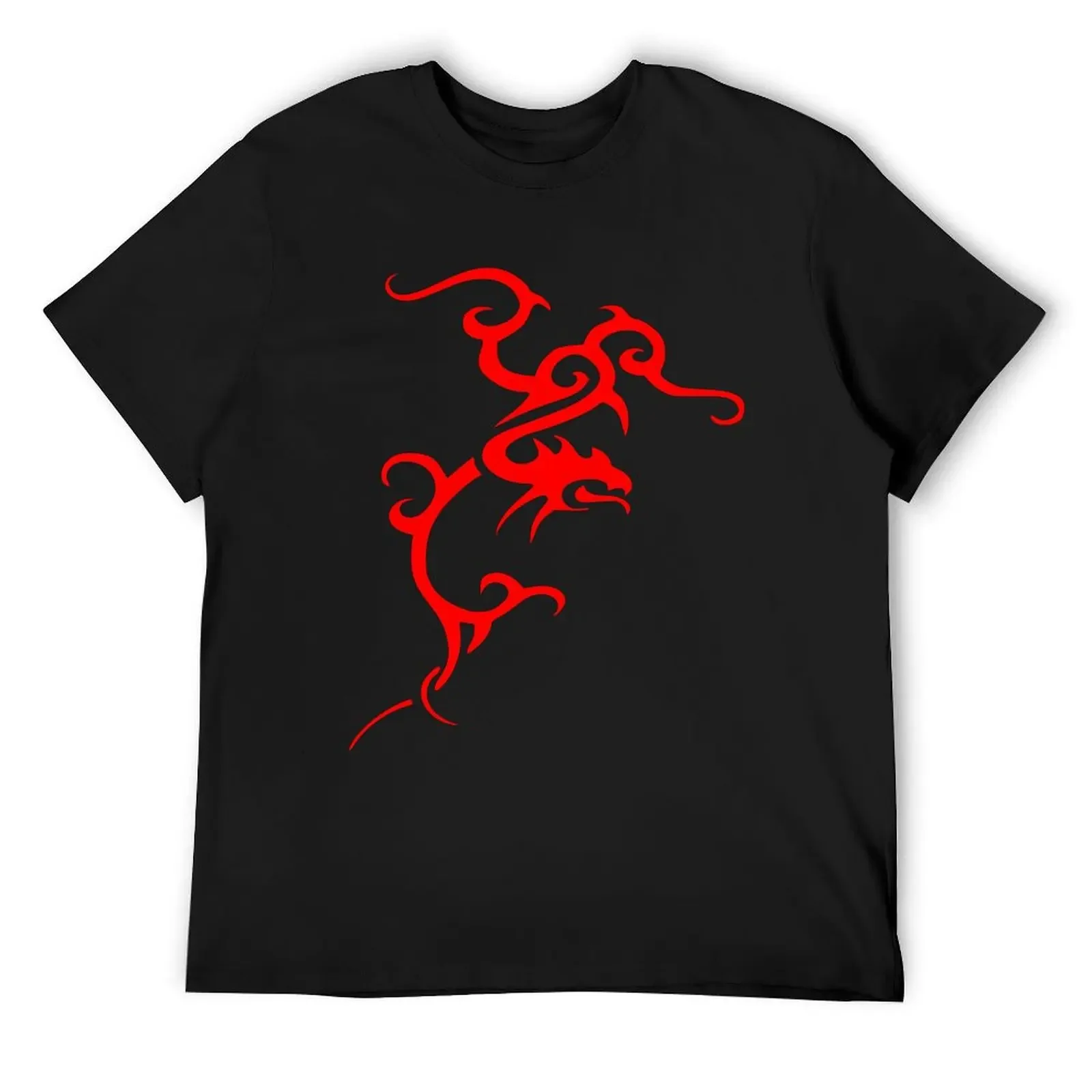 

Minimalistic Japanese Tribal Style Dragon In Red T-Shirt Blouse hippie clothes sublime tops mens graphic t-shirts big and tall