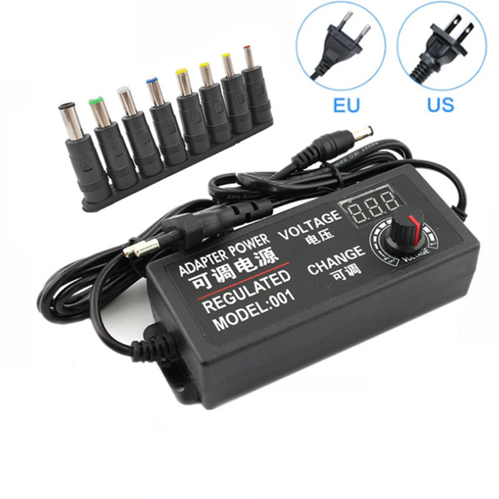 Adjustable AC To DC Power Supply 3V 5V 6V 9V 12V 15V 18V 24V 3A 5A 72W 60W Power Supply Adapter 220V To 12 V Adapter + 8 PIN DC