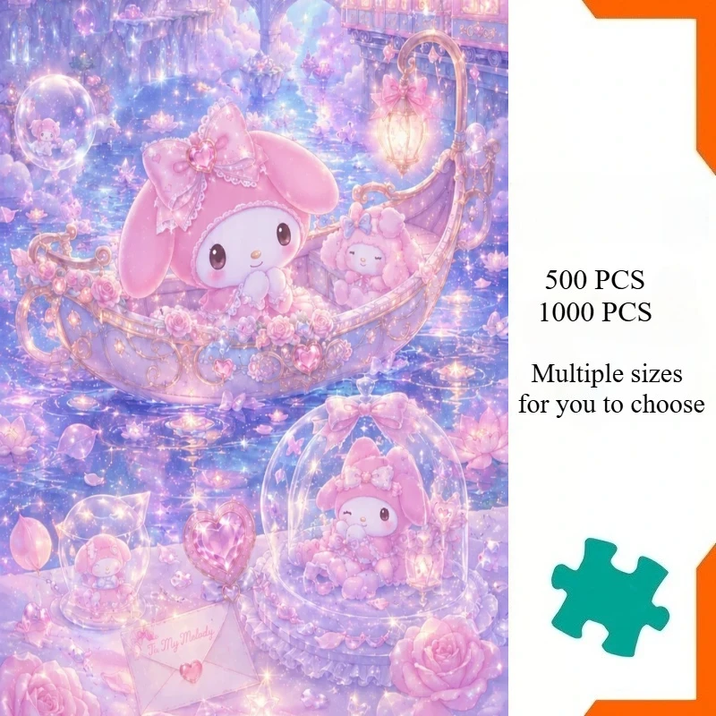 Adult Jigsaw Puzzle 1000 Pieces Puzzle Sanrio My Melody Paper Puzzle Decorative Painting Exercise Brain Thinking
