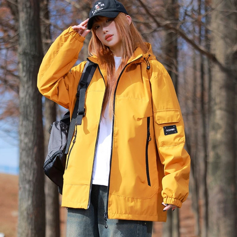 Cross-border Outdoor Hiking Jacket Women's Windproof Waterproof Mountain Climbing Workwear Hooded Coat Couple Windbreaker Coats