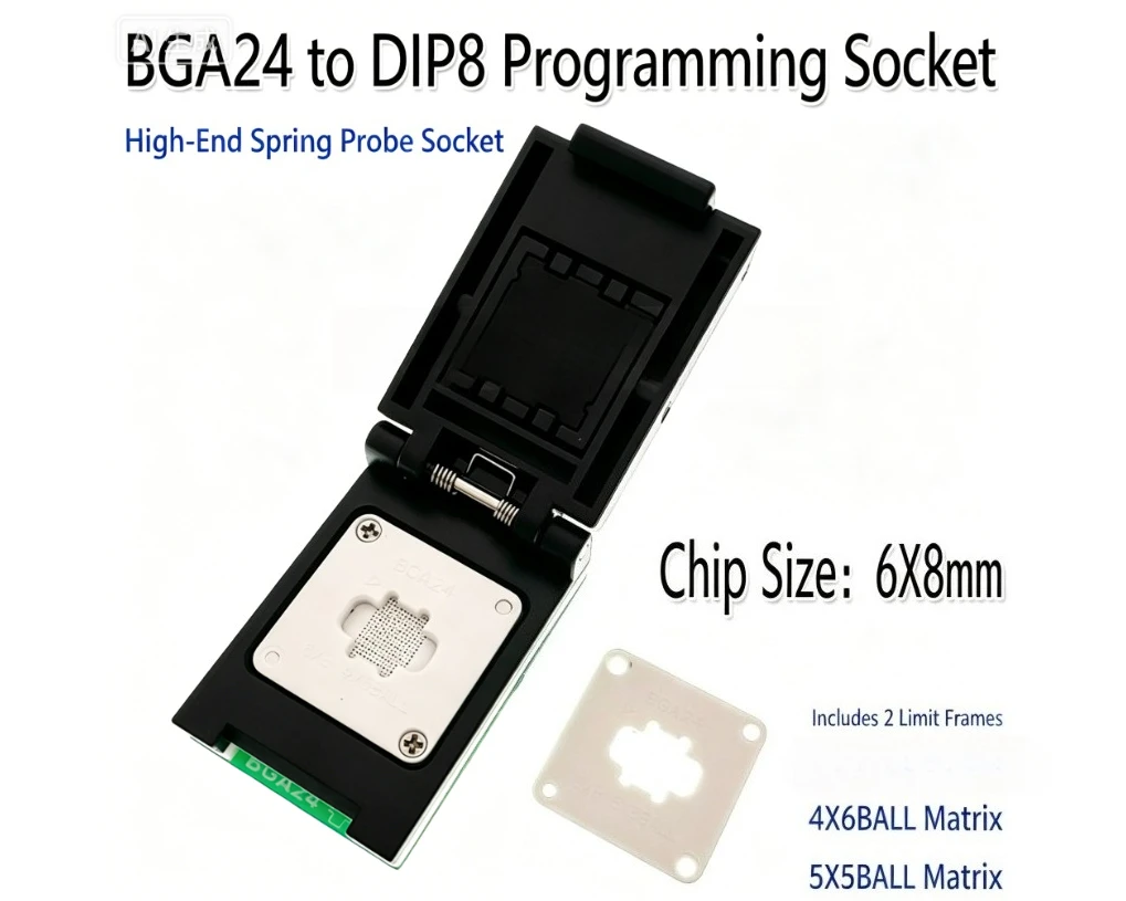 BGA24 to DIP8 test conversion clamshell read and write burner seat BGA25Q64 25PX32 car chip
