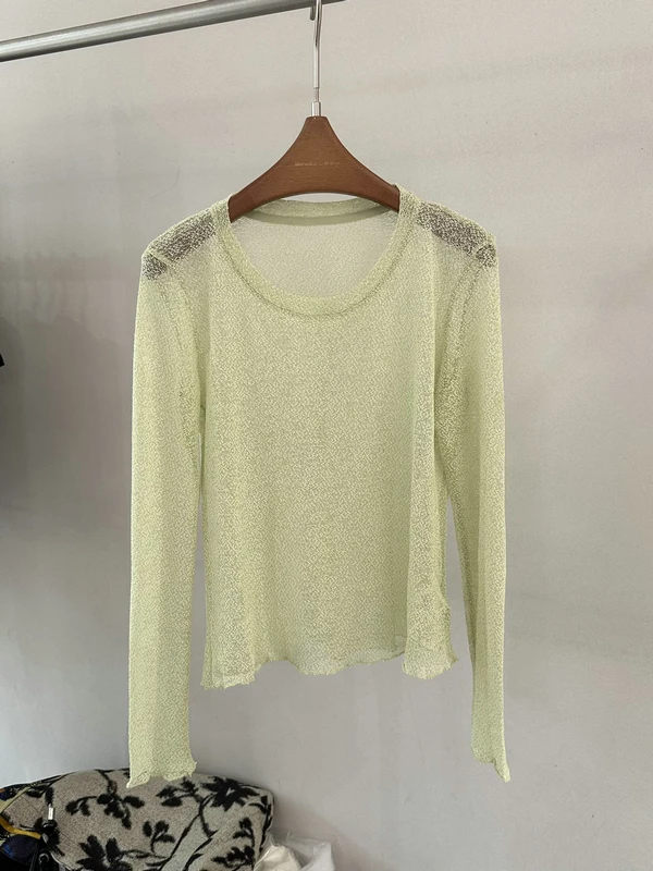 

Легкая женская футболка с длинным рукавом и круглым вырезом Spring Sensation, дышащая, тонкая, с защитой от солнца, модный топ-накидка