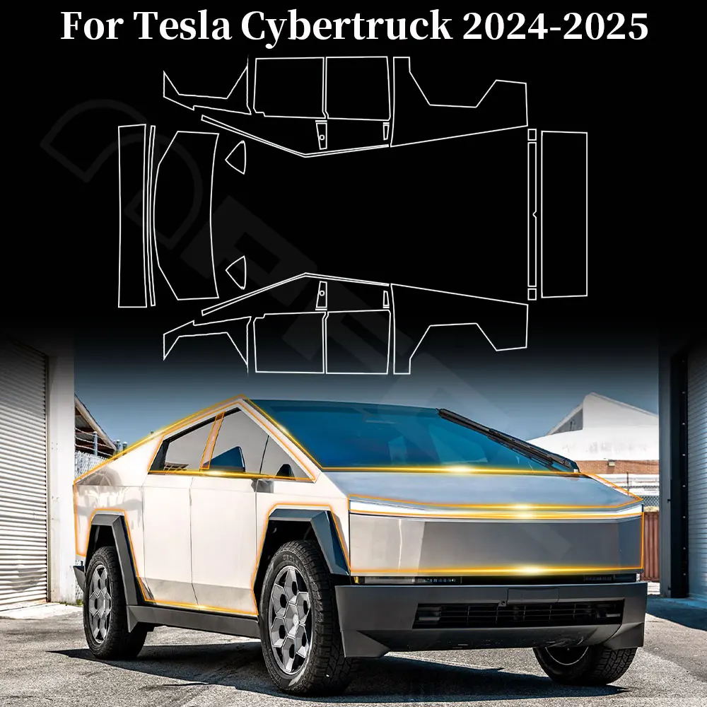 

Для Tesla Cybertruck 2024, матовая защитная пленка PPF для автомобильной краски, прозрачная наклейка на бюстгальтер, защита от царапин, ТПУ, невидимая наклейка на тело, аксессуары