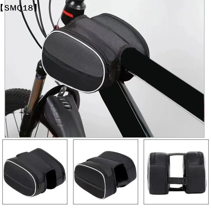 Bicycle Front Handlebar Bag Large-capacity Outdoor Cycling Bike Phone Mount Bags Bike Basket With Reflective Strip【SMQ】