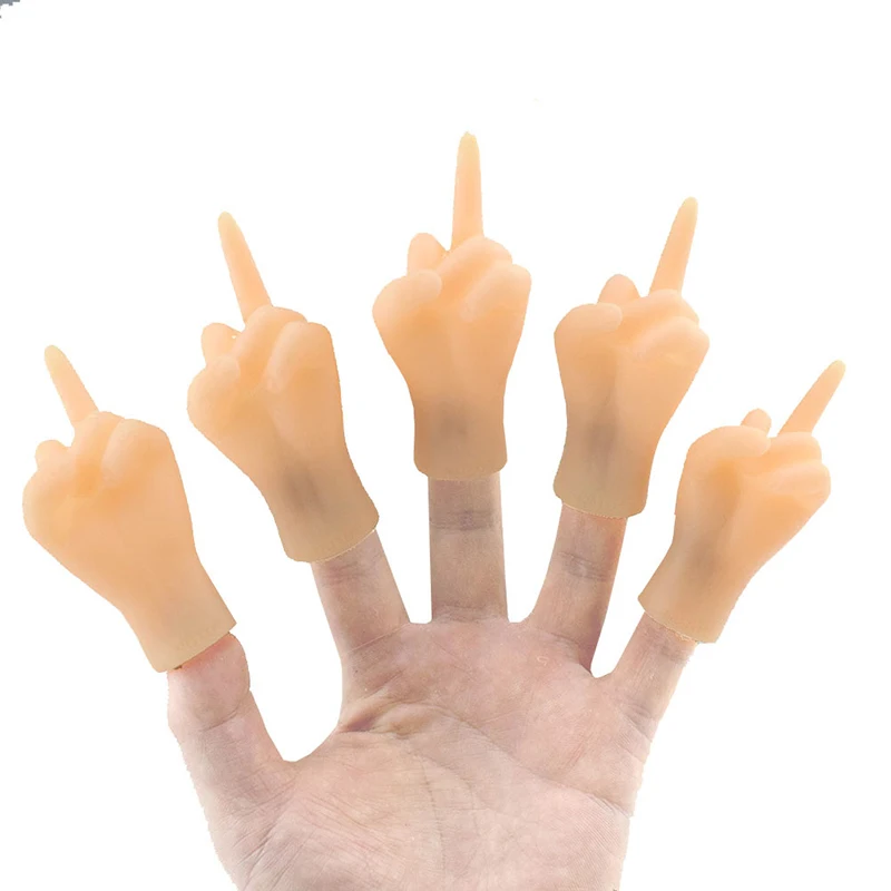 2 stks/zak Nieuwigheid Mini Leuke Vinger Speelgoed Kids Halloween Wacky Middelvinger Vingervormige Vinger Cover Speelgoed Kinderen Vakantie cadeau