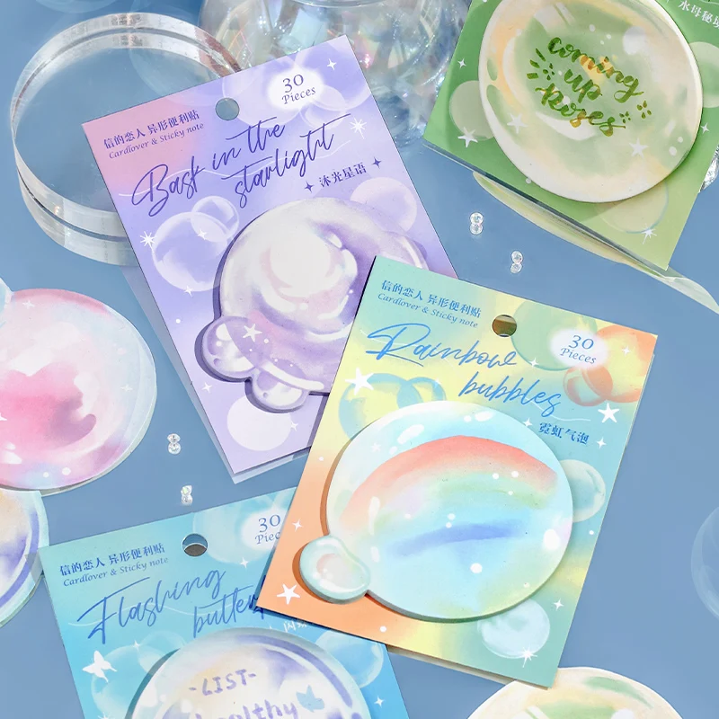 30Pcs Dream Bubble Sticky Notes Schedule Planner Self Adhesive Memo Pad To Do List Message Notes Paper Notepad Stationery