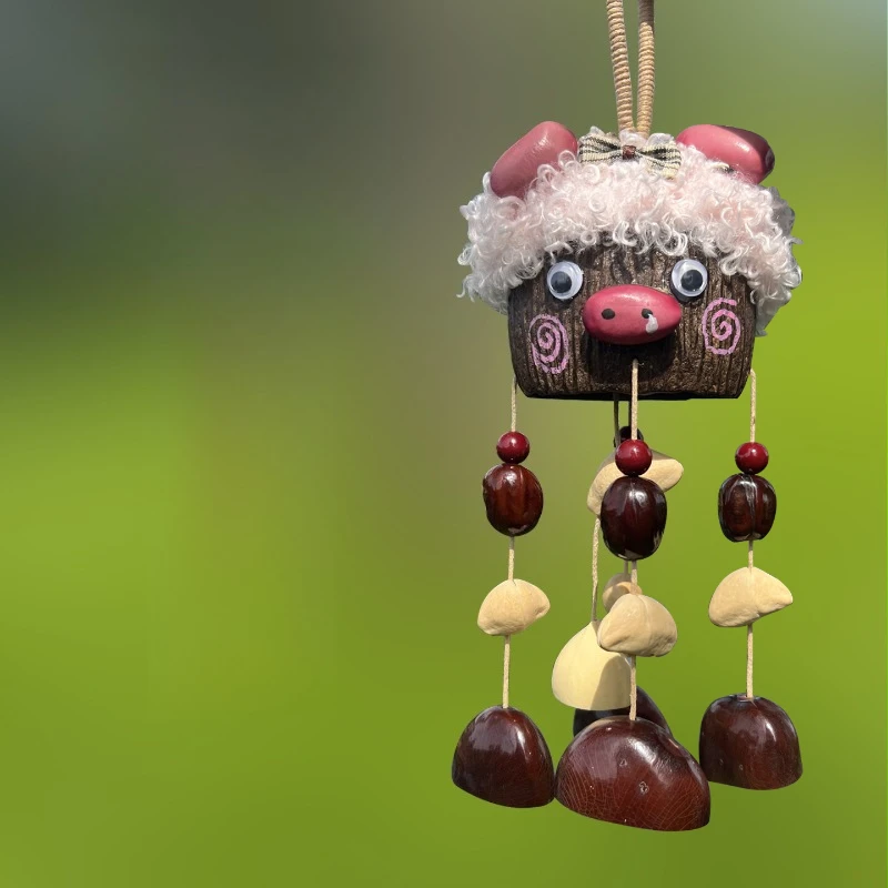 Popular Natural Shell Wind Chime Pendant Handmade Healing Bag Hanging Keychain Plant Rattle Decompression Sound Therapy Pendant