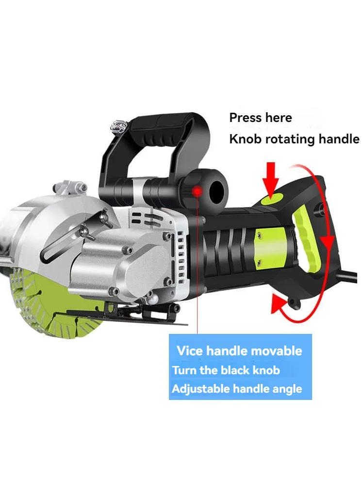 8980W Handheld Laser Wall Slotting Machine Brick Wall Cutter Concrete Chaser Groove 220V Hydropower Installation Circular Saw