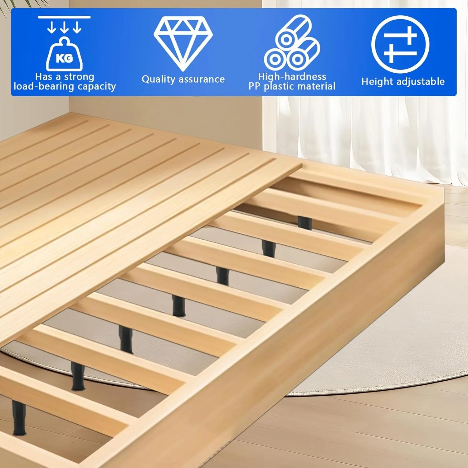 4Pcs Adjustable Bed Support Legs Heavy Duty Furniture Legs for Bed Frame Sofa Table Cabinet image 6