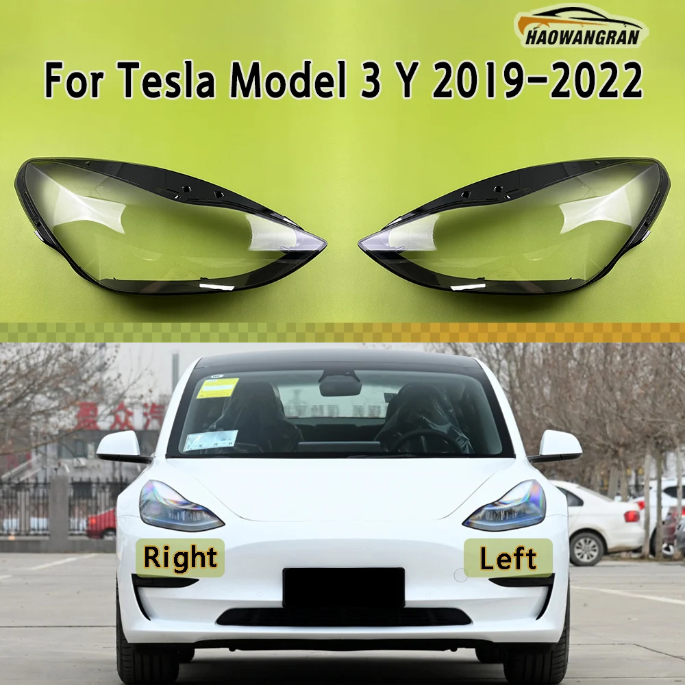 

Headlamp Cover Headlight Shell Transparent Lens Plexiglass Replace Original Lampshade For Tesla Model 3 Y 2019 2020 2021 2022