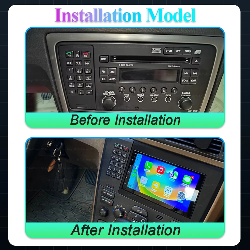 For Volvo Xc70 V70 S60 2004 2005 2006 2007 2008 2009 Android 16 Can Radio Head Unit Carplay Auto Multimedia Player Touch Screen