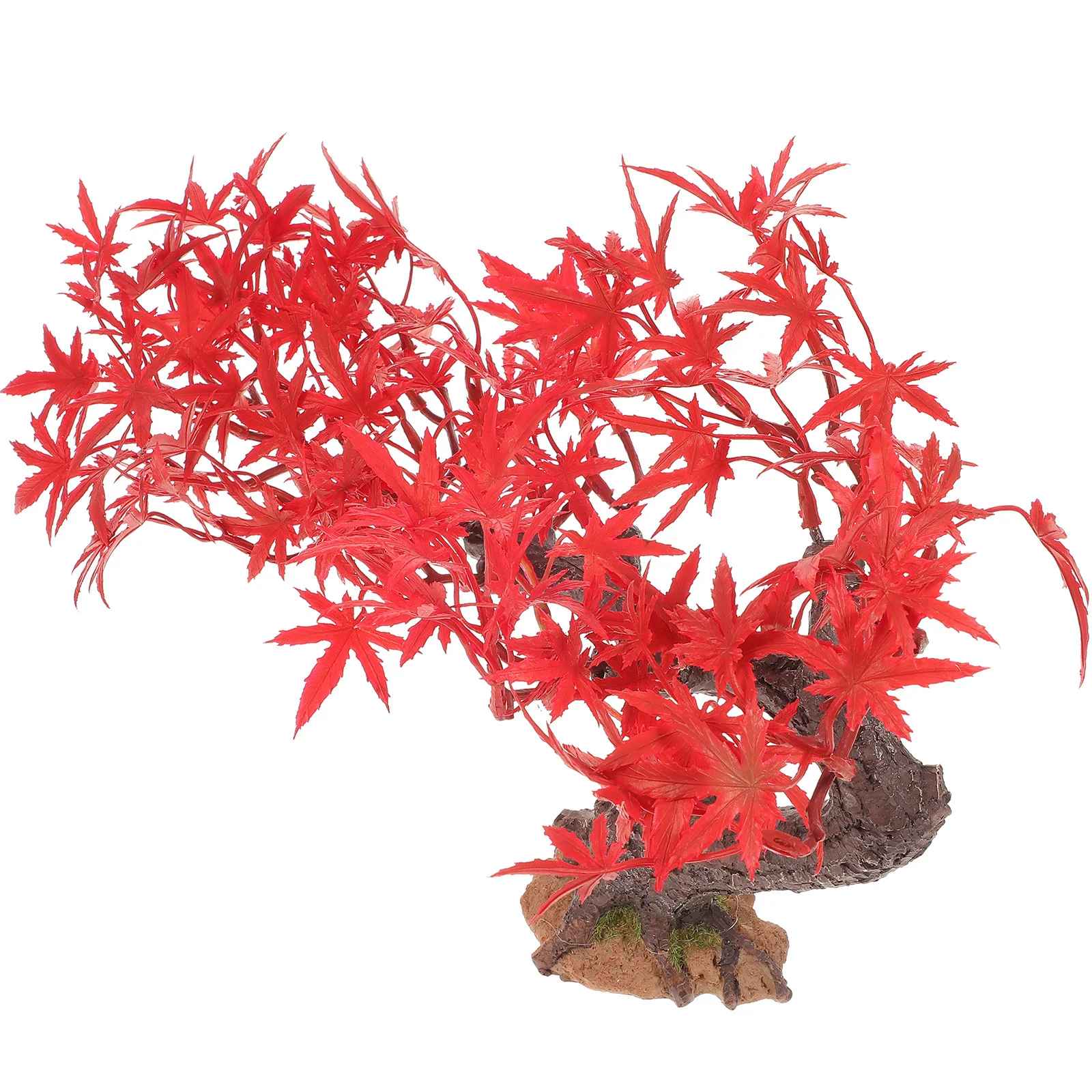 Mini Red Maple Tree Artificial Small Tree Decoration For Home Office Desk Sand Table Landscape Ornament Fake Plant