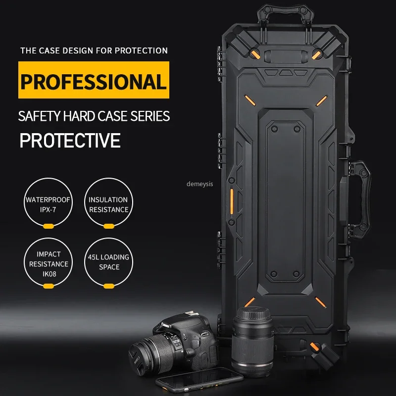 43 Inch Rifle Shotgun Cases Tactical Hard Gun Case for Ammunition, Firearm Storage Accessory Airsoft Large Box