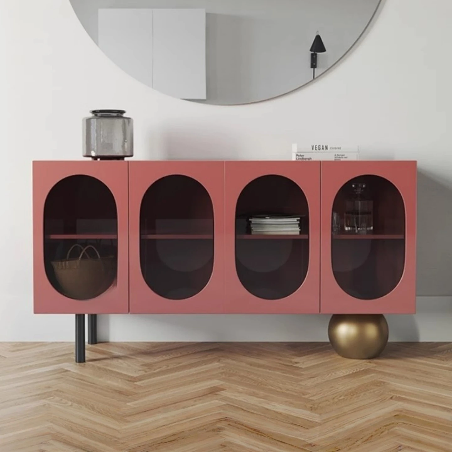 Side cabinet Home entrance cabinet Restaurant glass wine cabinet Multifunctional storage