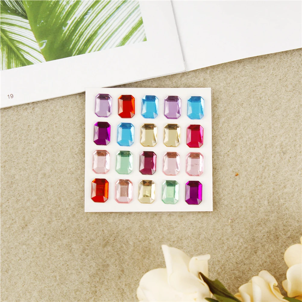 

12 Sheets Acrylic Crystal Stickers Rhinestone Gems Self Adhesive Decorations Scrapbooks Picture Frames Cell Phones H made Gifts