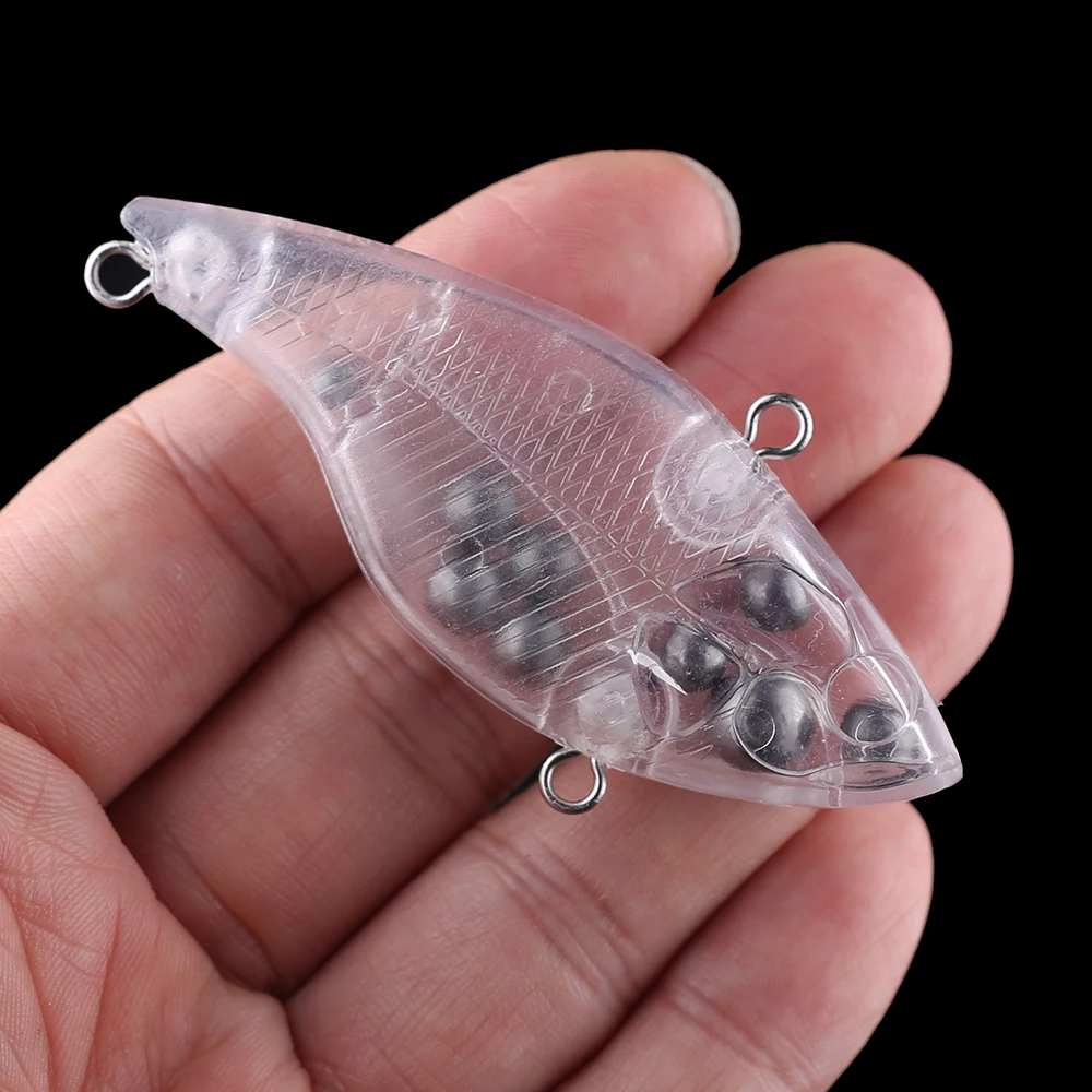 Chan’sHuang 20PCS Unpainted Blanks Bait Sinking Lipless Crankbait Rattles VIB Wobbler Vibration DIY Artificial Fishing Lures