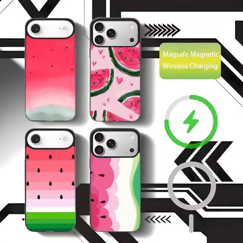 

Fruit W-Watermelon Phone Case For iPhone17,16,15,14,13,12,11 Plus,Pro Max Magnetic For Magsafe Wireless Charging