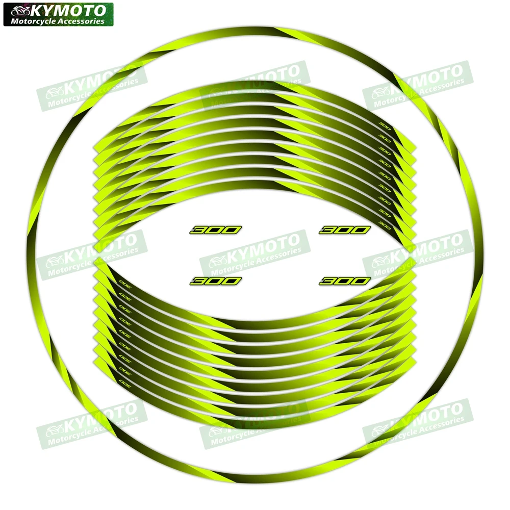 

New 17 inch wheel decal reflective waterproof sticker suitable for Kawasaki NINJA300 NINJA250 EX300 NINJA 300 motorcycle