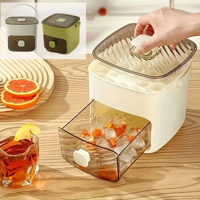 

1PC 48-Cube Ice Maker with Easy-Press Lid - Double Layer Portable Design for DIY Frozen Treats & Beverages Modern Kitchen Gadget