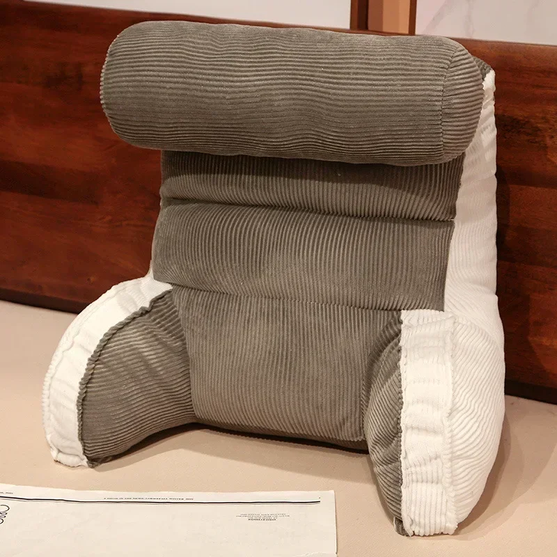1piece Striped Corduroy Bedside Cushion Backrest Detachable and Washable Lumbar Support Cushion Dormitory Living Room Sofa Tatam