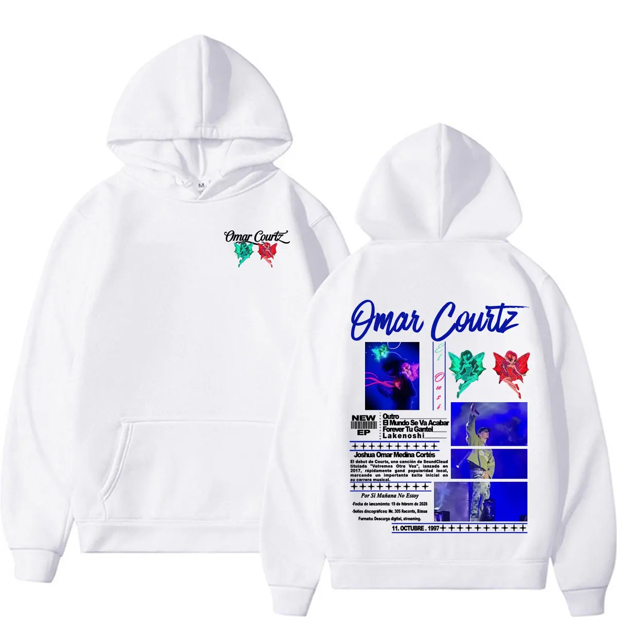 Omar Courtz Por Si Manana No Estoy Tour Merch Hoodies Herren Damen Mode Ästhetik Hip Hop Sweatshirts Lässiger Gemütlicher Fleece-Hoodie – Detail 7