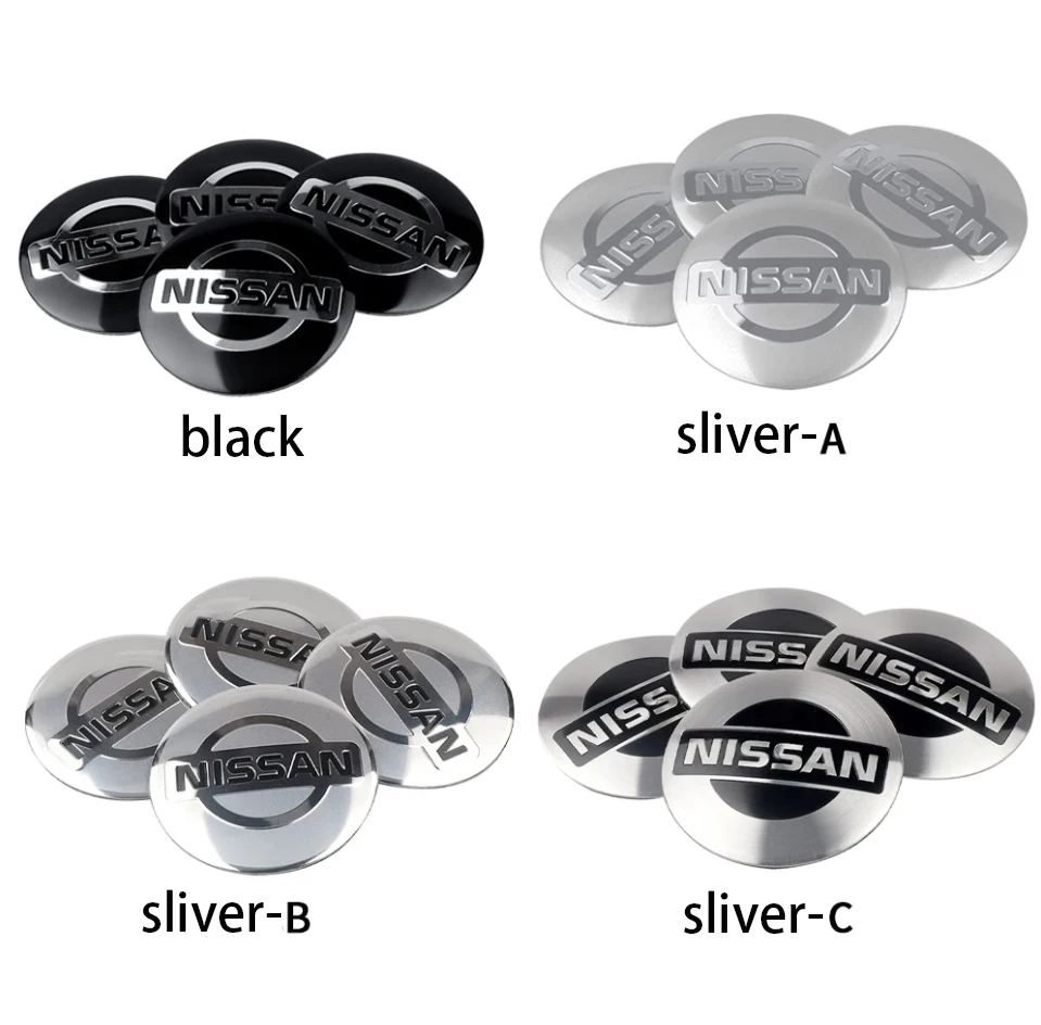 Tapacubos de rueda de coche de 56MM, emblema central de neumático, accesorios adhesivos para Nissan Juke Logo Serena Versa Micra 350Z 370Z Armada