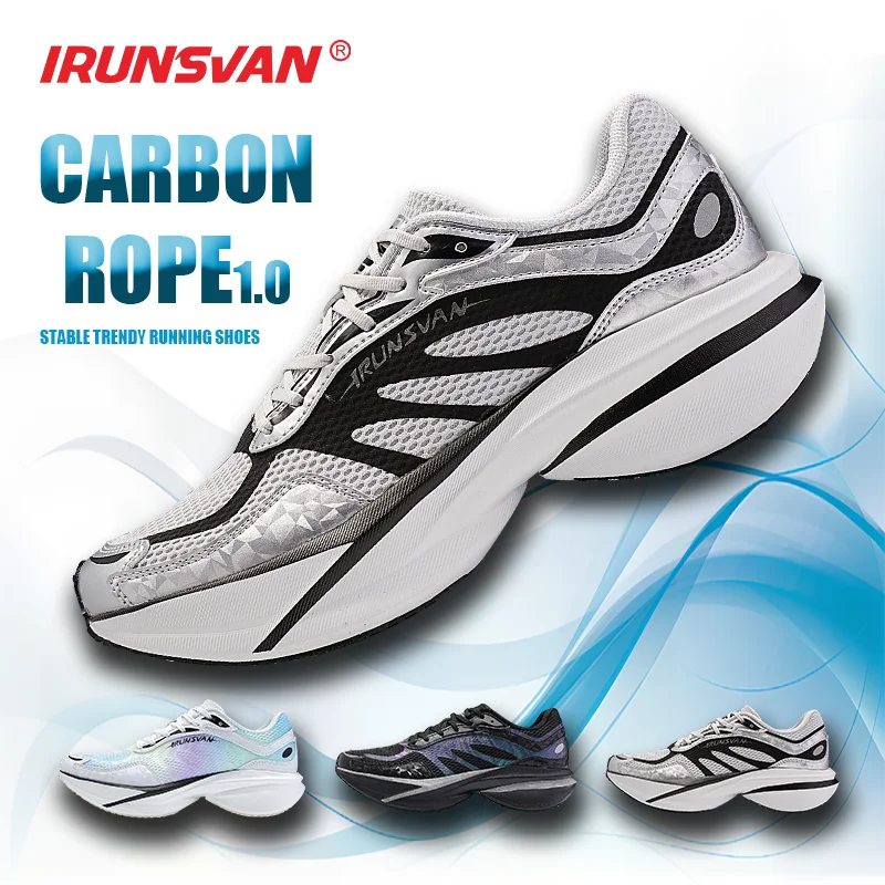 

IRUNSVAN Carbon SEEK Full Palm True Carbon Plate Body Exam Running Shoes Shock Absorbent Rebound Sports Shoes for Men