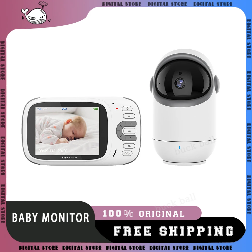 

3.2 Inch Video Baby Monitor With Pan Tilt Cam Wireless Video Baby Monitor Night Vision Security Cam Babysitter VB802 Camera Gift