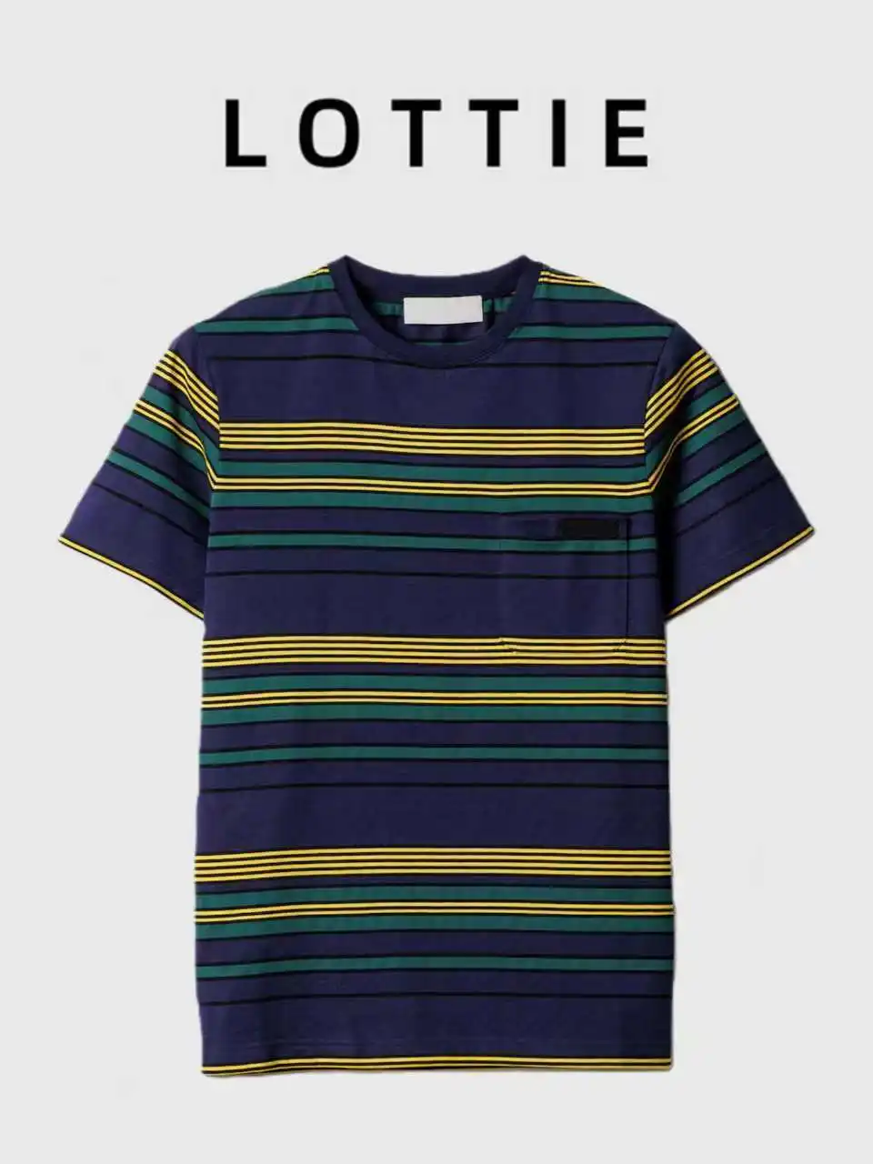 

Новая осенняя футболка Lottie High-End с круглым вырезом, коротким рукавом, декоративной нашивкой с логотипом и цветными полосками