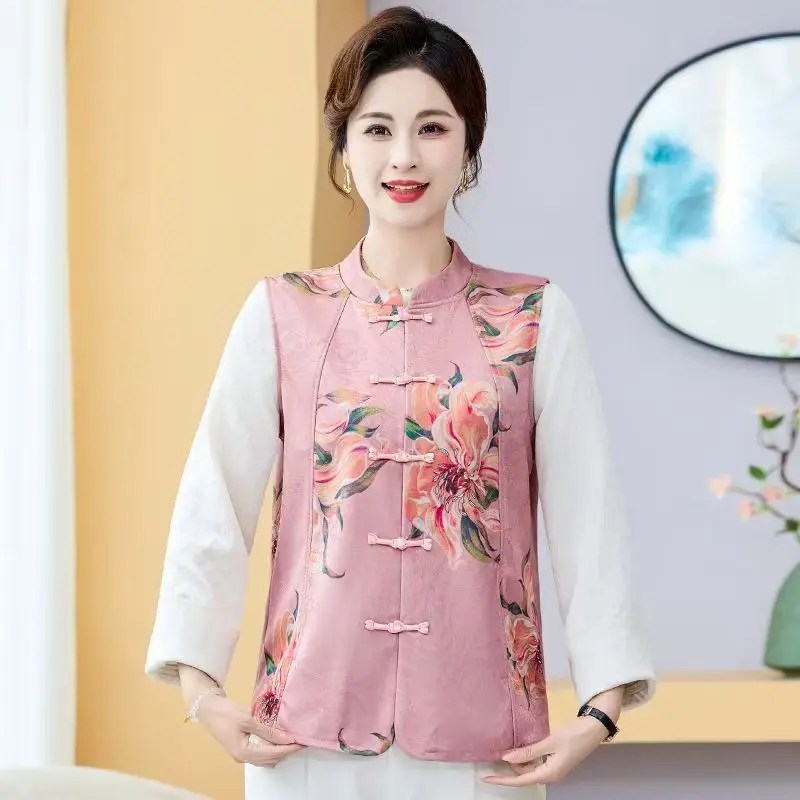 

Весенняя модная тонкая верхняя одежда без рукавов для женщин среднего и старшего возраста: дышащая, легкая, простая в уходе.