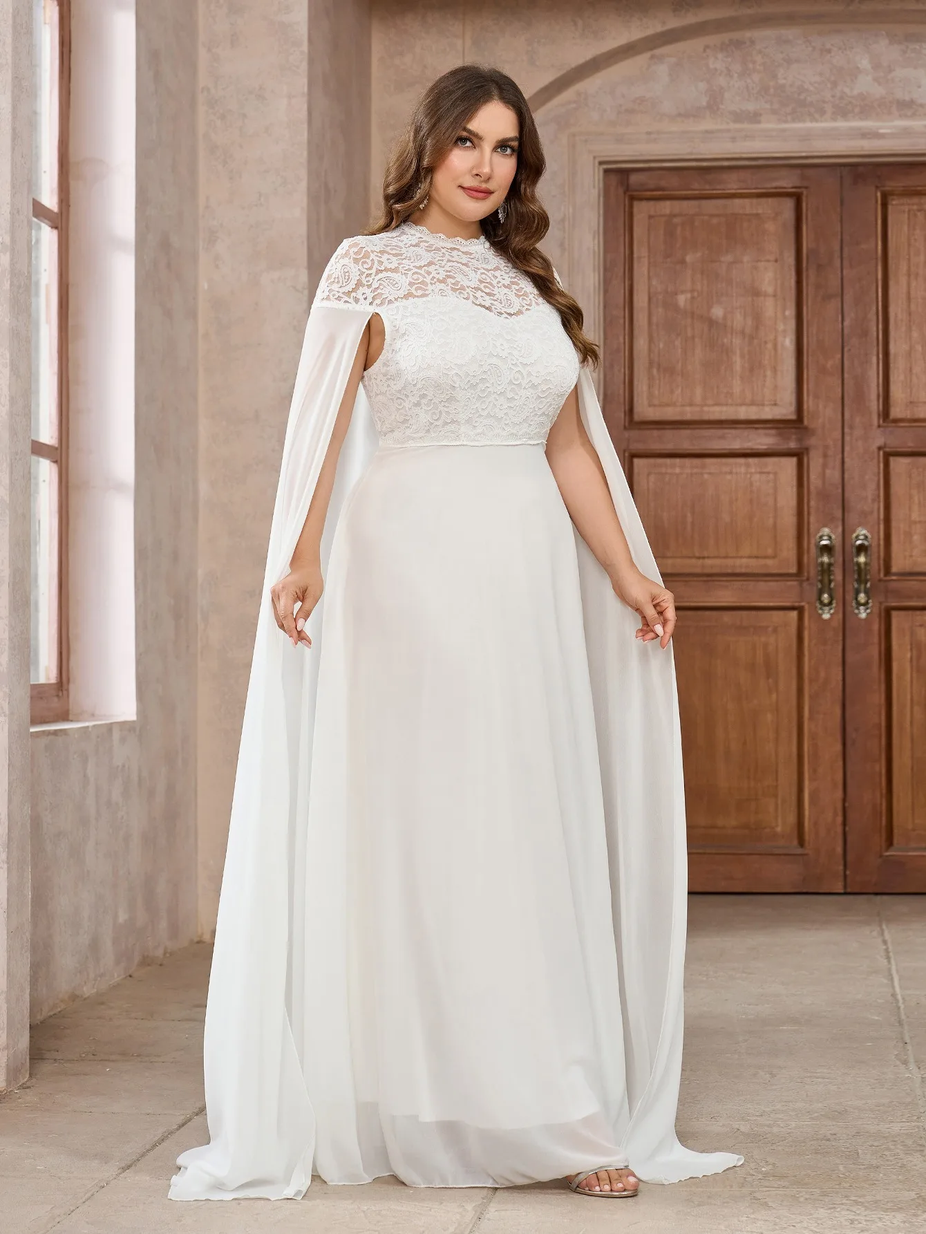 Vestidos de novia de encaje con mangas de copa de lujo de talla grande, Top largo de ilusión, vestidos de novia de tul para mujer, vestido de baile, vestido de novia blanco