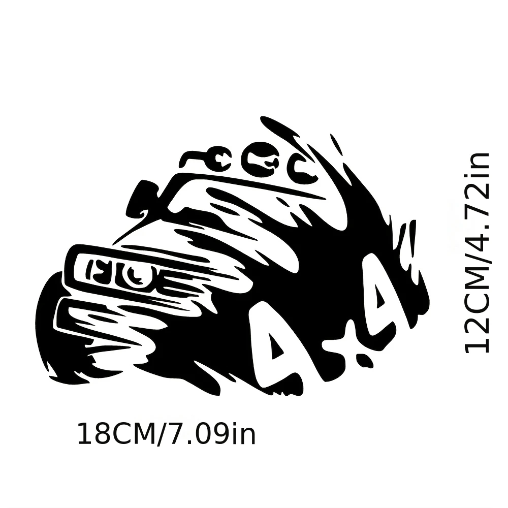 1Pc 4x4 Off-Road Truck Vinyl Sticker, Waterproof Decal, Multiple Colors Available, for Car, Motorcycle, Helmet & Laptop