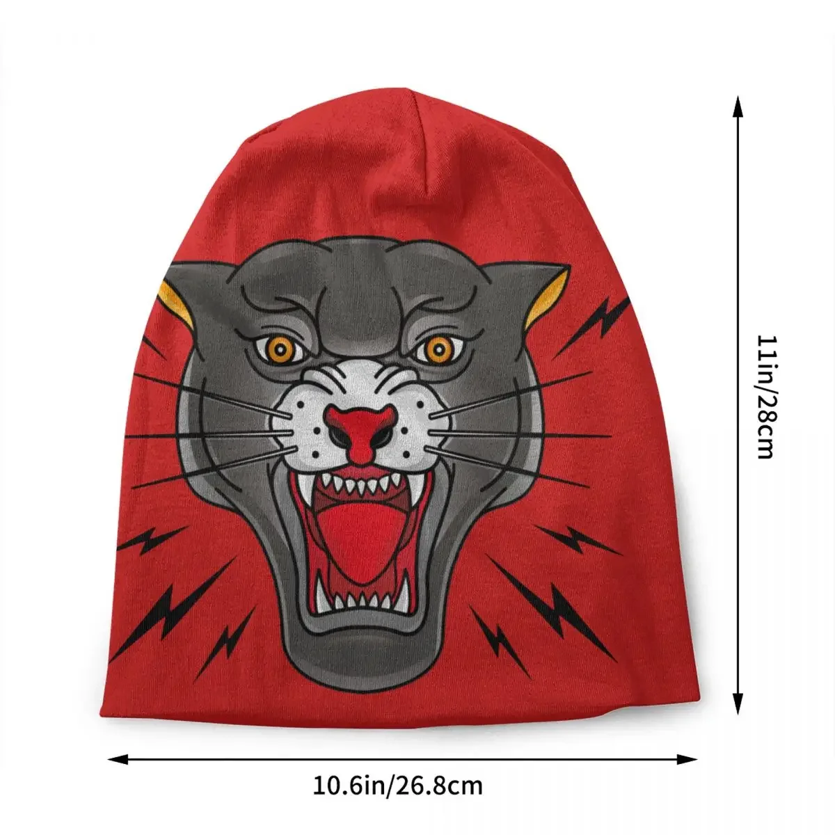 Gothic Traditional Tattoo Panther Head Bonnet Hat Knitting Hat Men Women Hip Hop Unisex Adult Winter Warm Beanies Cap