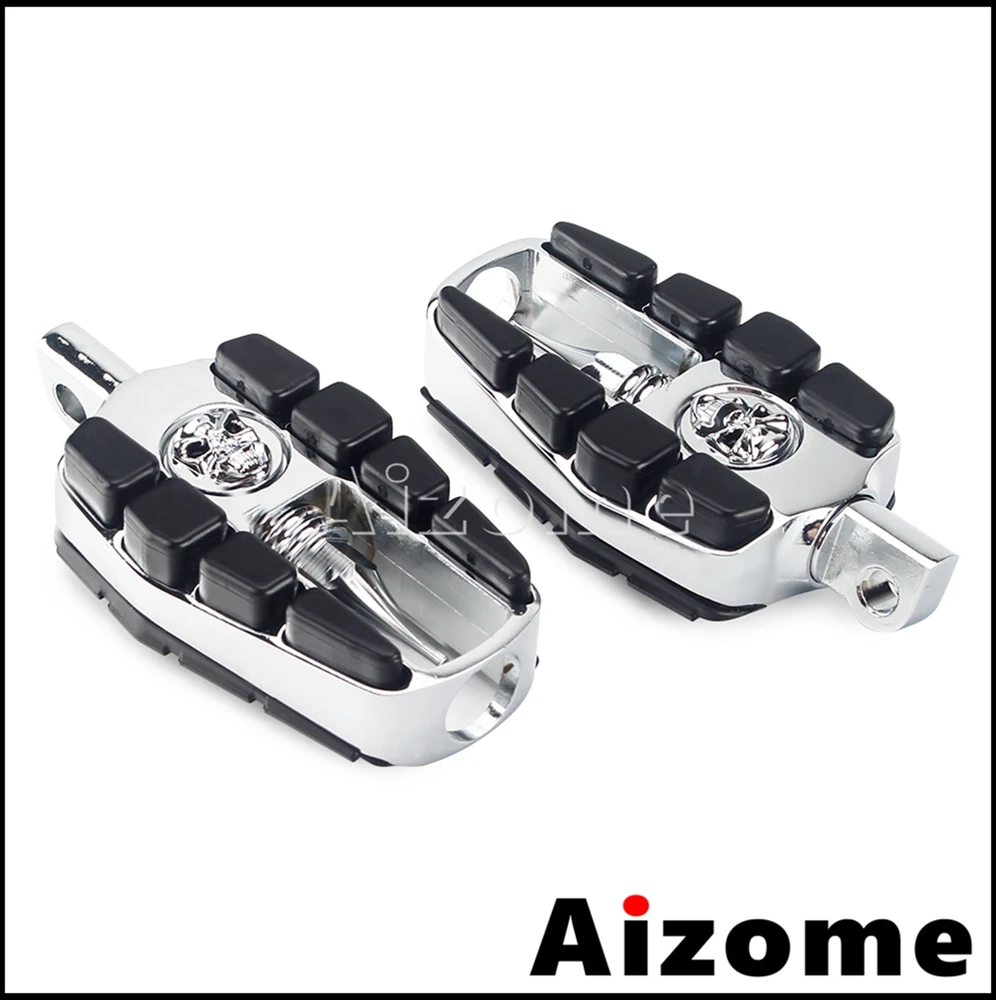 Motorcycle Zombie Skull Foot Rest Male Mount Footrest Footpegs For Harley Dyna Softail Fat Boy Street Bob Touring Glide FLH FLT