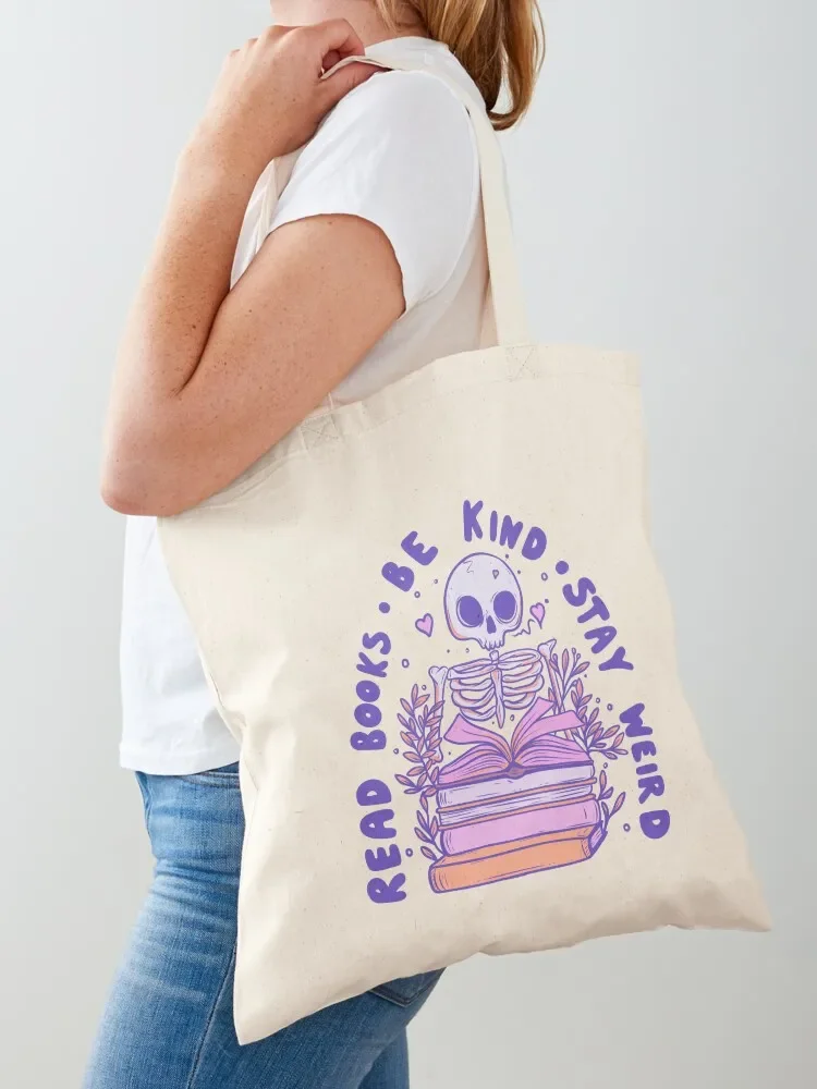 

Read books be kind stay weird Tote Bag Shopping bags Women's bag tote bag university Women's tote