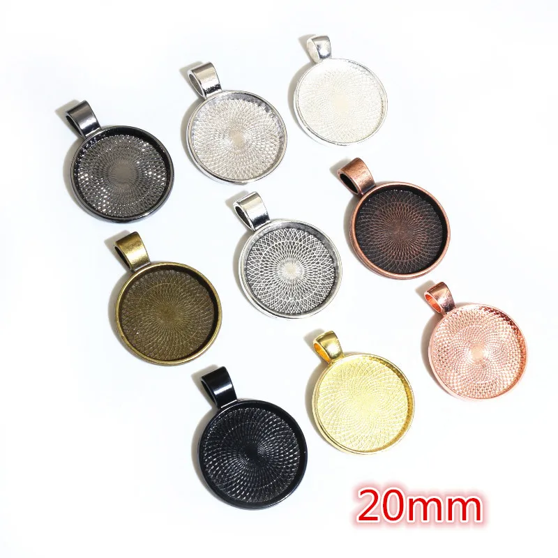 20mm 25mm 30mm Inner Size 10 Colors Plated Classic pattern series Fit 20 25 30mm Glass Cabochon Base Setting Tray