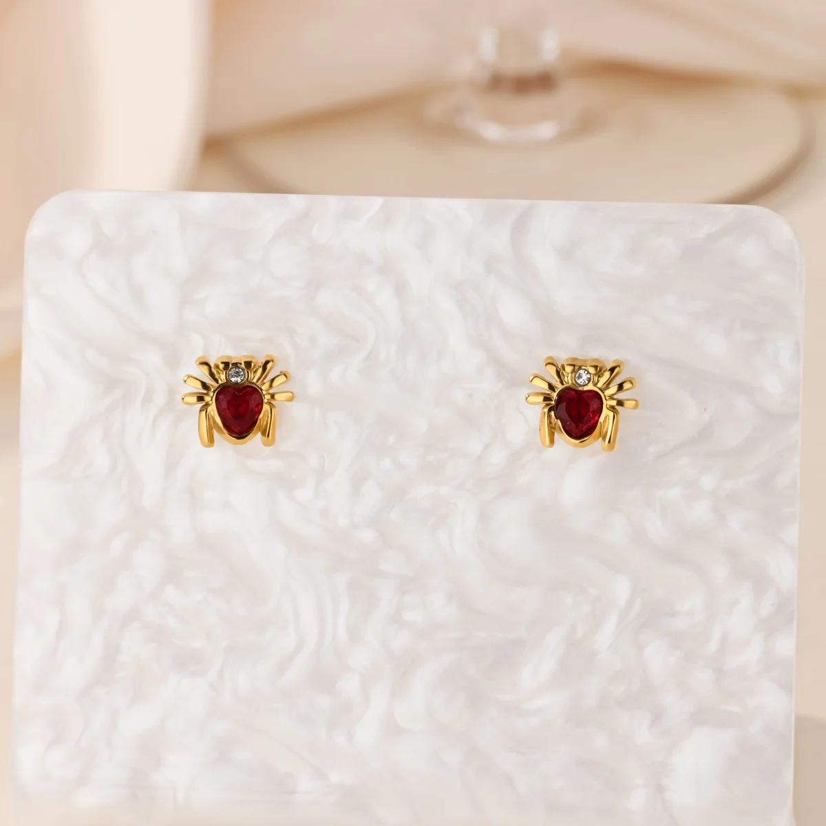 Zircon Spider Earrings For Women 18K Gold Plated Stainless Steel Spider Earring Wedding Boho Animal Jewelry Gift view 5