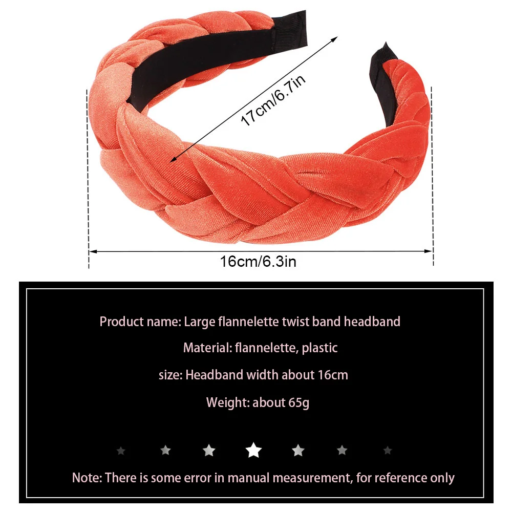 Large Hair Bands Velvet Woven Twists Wig Braided Head Headband Three-Strand Braided Wide-brimmed Hairband Hair Accessories Women