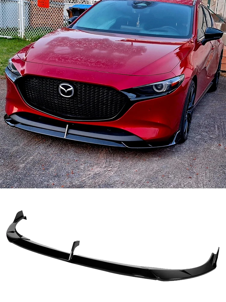 Auto Voorbumper Spoiler Lip Body Kit Bumper Diffuser Guard Voor Compatibel met 2019-2026 Mazda 3 Hatchback / 5DR Model - afbeelding 2