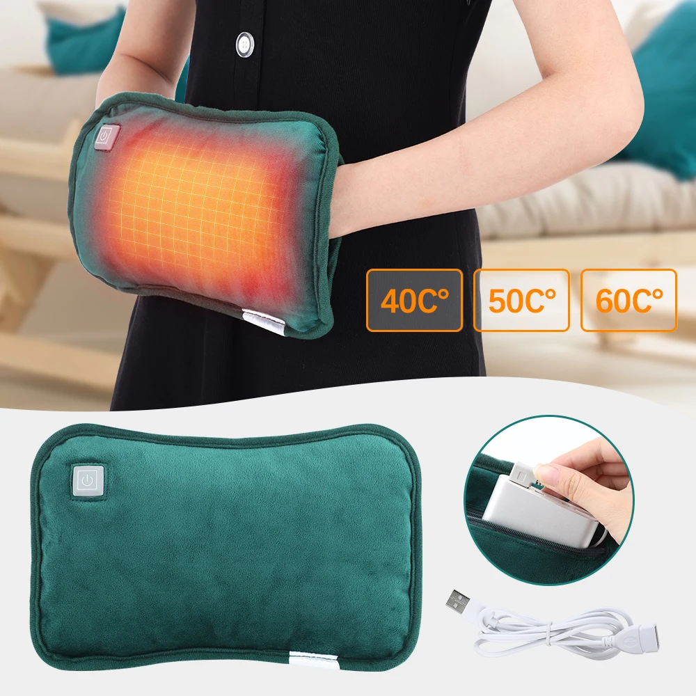 Elektrische Warmwaterzak Zachte Winter Handwarmer 3 Warmteniveaus Herbruikbare Warmwaterkruik Usb Oplaadbare Warme Handzak