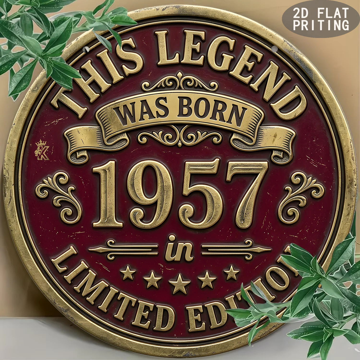 2D Flat, Retro THIS LEGEND WAS BORN 1957 Exclusive Sign, Ideal for Birthday Gifts, Vintage Collectibles, Patios, Wall Decor,
