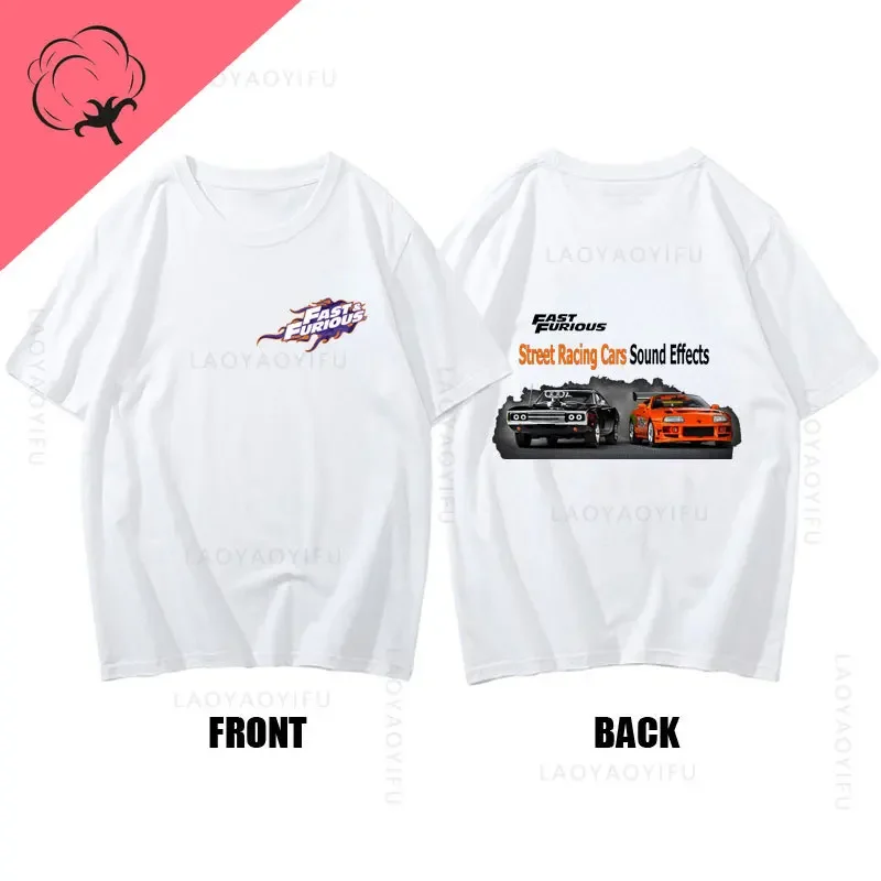 Fast And Furious Theme Cotton Short Sleeve Tee Men Clothing Funny T Shirts Gym Men's Tees Y2k Shirt Women Tshirts Mens Clothes