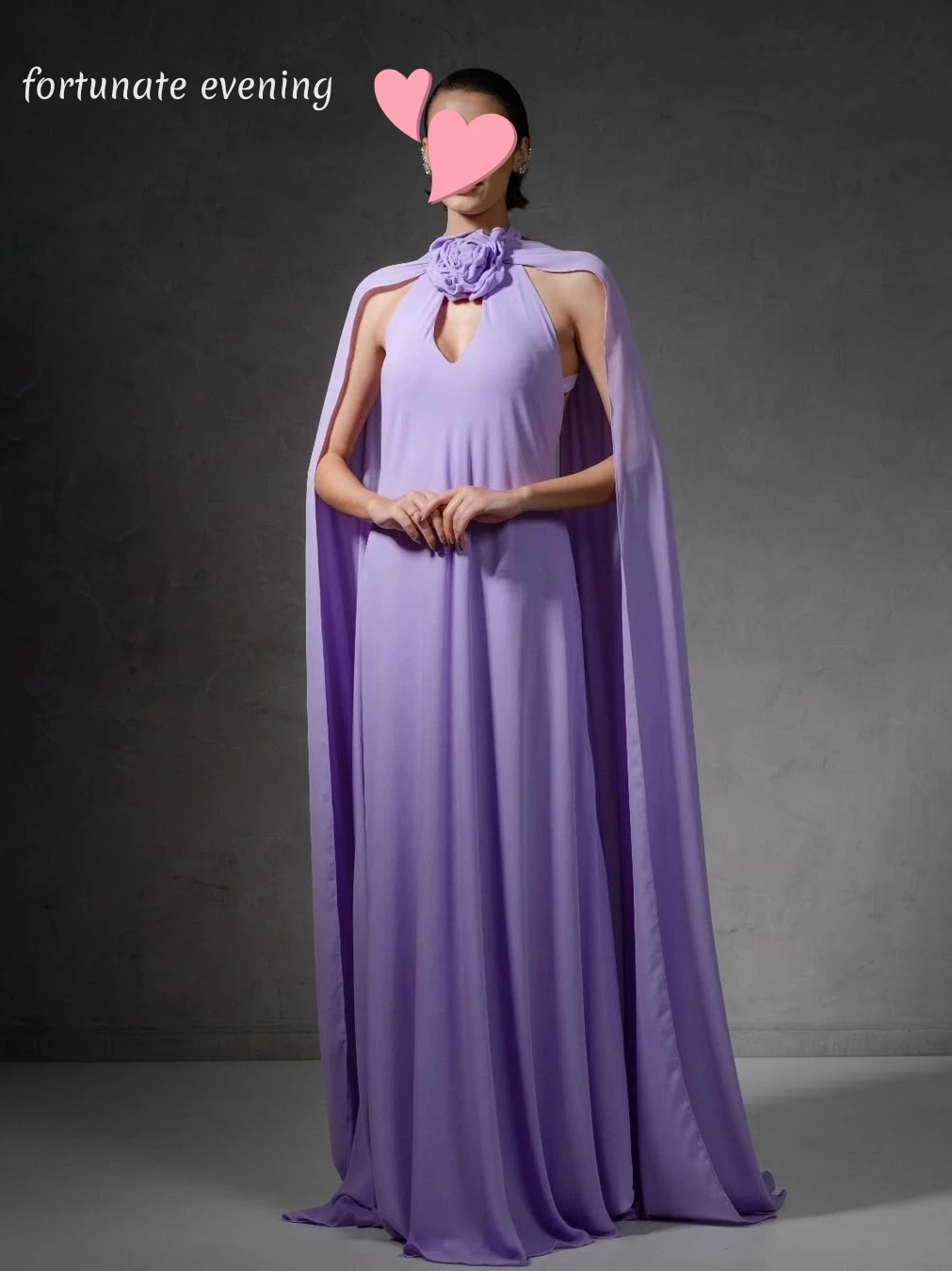 

Fortunate Evening Elegant Vintage Sweet Sexy Lilac Backless Flower New Customized Formal Occasion Prom Dress Evening Party Gowns