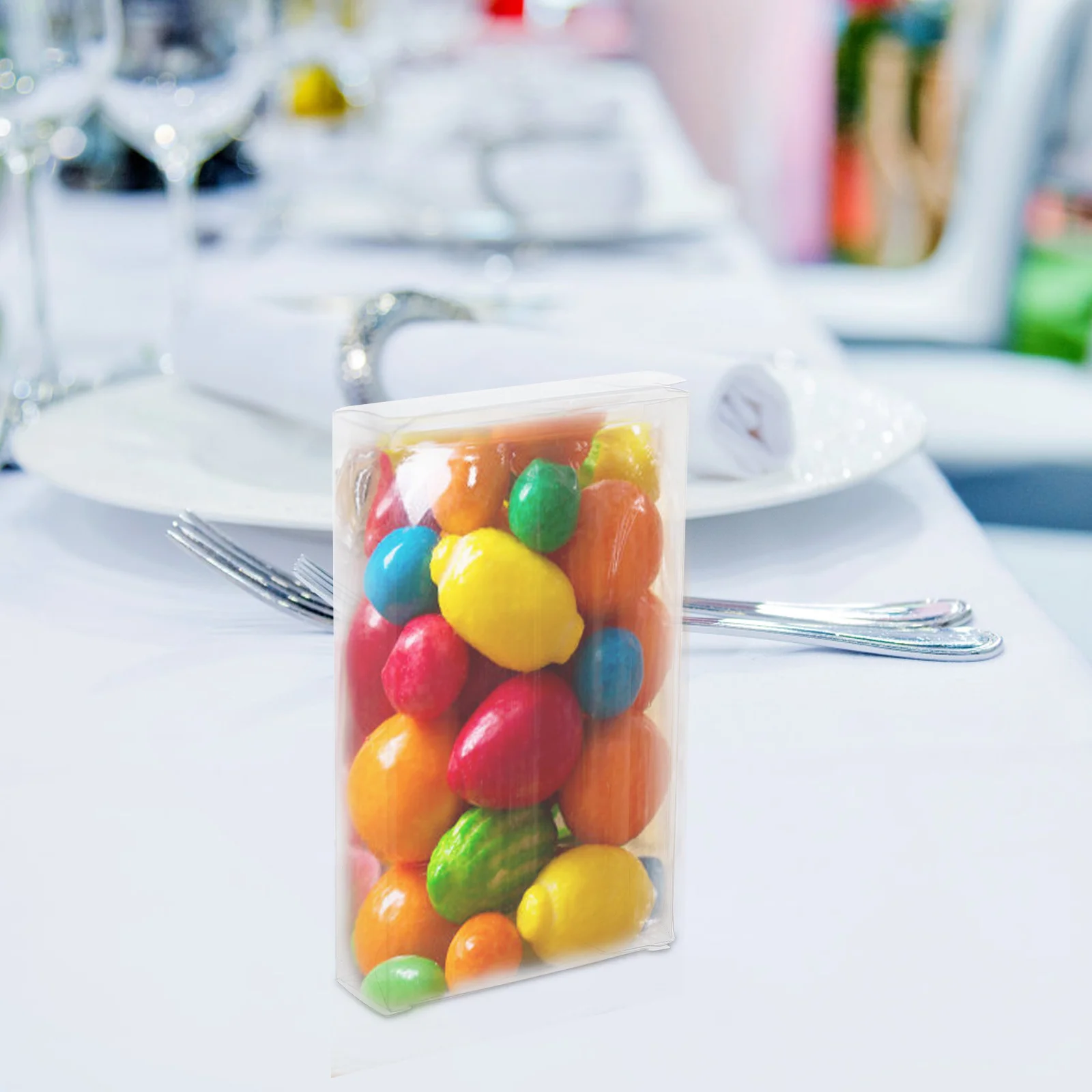 

10Pcs Transparent Plastic Candy Boxes Clear Treat Boxes for Wedding Wedding Party Favor Storage Playing Card Storage Box